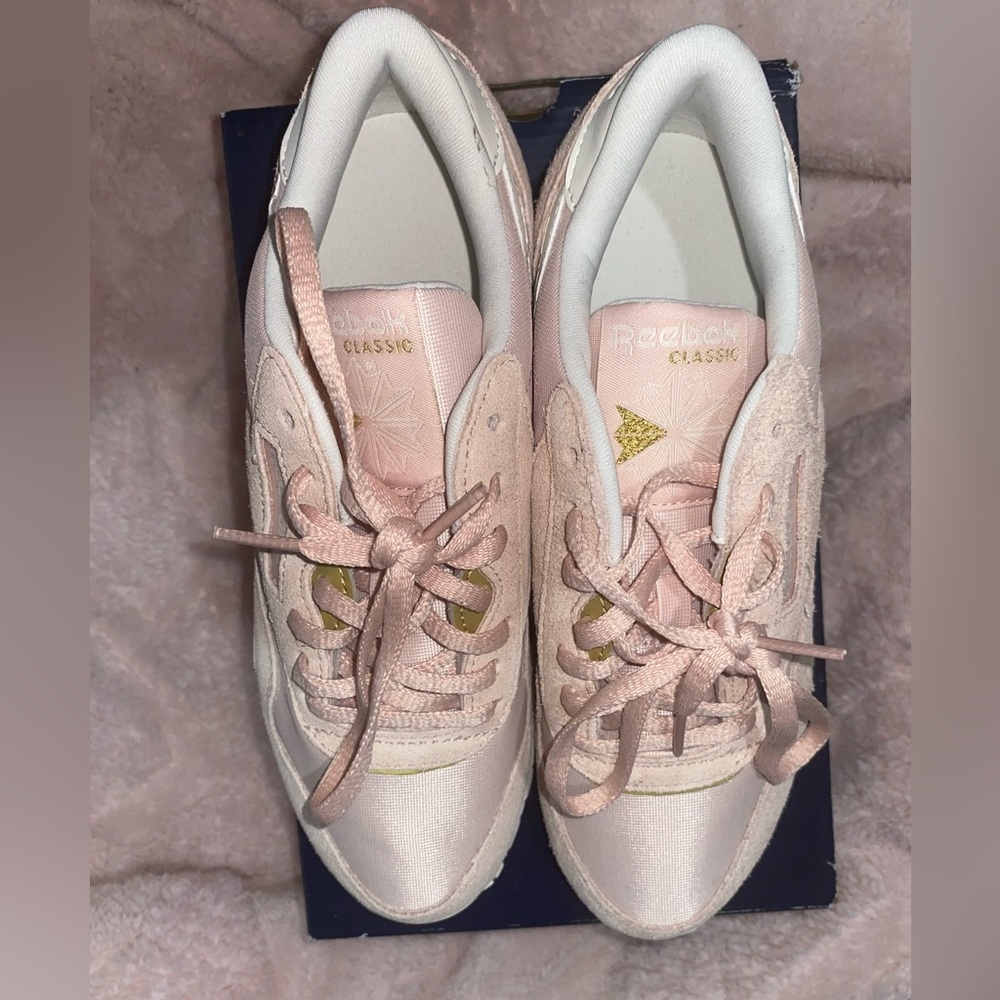 Reebok Classic Nylon Women's Blush and Gold Sneakers